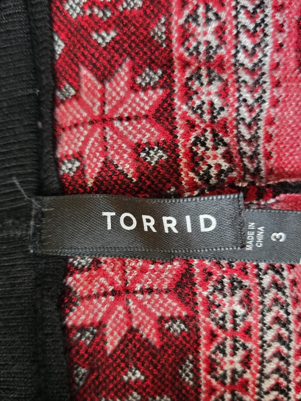 Torrid Knit Sweater Pants Skull And Heart Fair Isle Size 3 - Picture 3 of 4